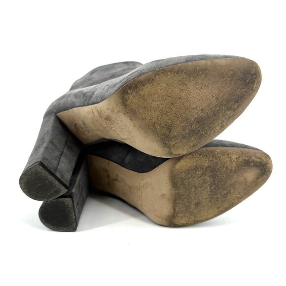 J.Crew Adele High Heeled Grey Suede Ankle Boots Booties Size 8 - Picture 9 of 10